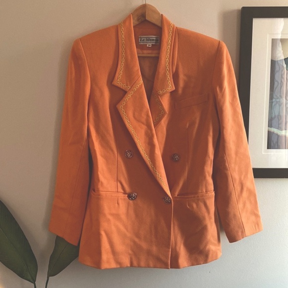 Vintage Blazer with Gold Chain Embroidery